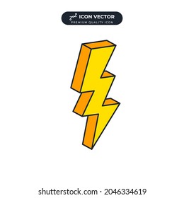 plantilla de símbolo de icono de relámpago para ilustración vectorial de colección de diseño gráfico y web
