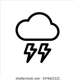 lightning icon. Symbol of Weather icon with trendy flat line style icon for web, logo, app, UI design. isolated on white background. vector illustration eps 10
