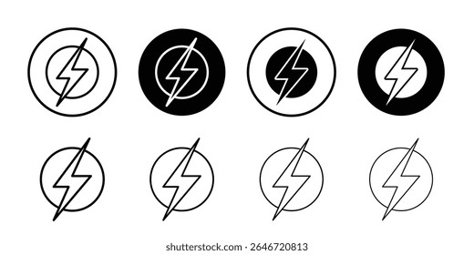 Lightning icon thin flat simple illustration symbol