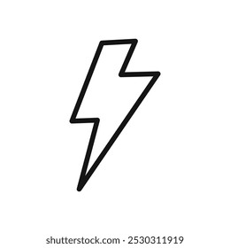 Lightning icon Thin line art isolated