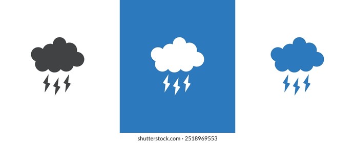 Lightning icon thin line illustration