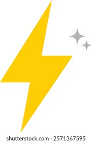 Lightning icon. Thunder glyph flash sign. Outline thunderbolt symbol