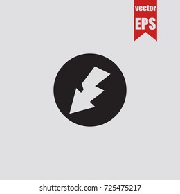 Lightning icon in trendy isolated on grey background.Vector illustration.