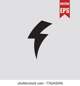 Lightning icon in trendy isolated on grey background.Vector illustration.