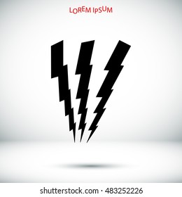 lightning icon, vector best flat icon, EPS