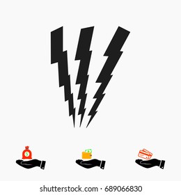 lightning icon, vector best flat icon, EPS