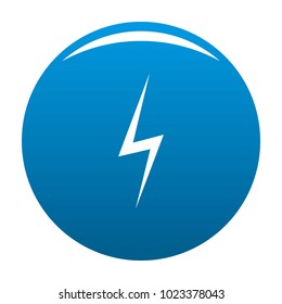 Lightning icon vector blue circle isolated on white background 