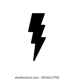 Vector de icono de relámpago. vector de icono eléctrico. icono de encendido. signo de energía