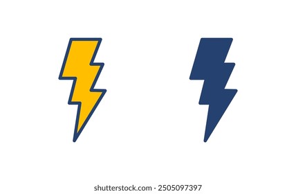 Vector del icono del relámpago. Vector del icono eléctrico. icono del poder. signo de la energía
