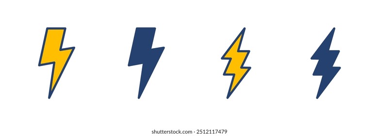 Vector del icono del relámpago. Vector del icono eléctrico. icono del poder. signo de la energía