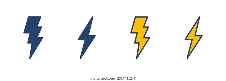 Blitzsymbol, Vektor. elektrischer Symbolvektor. Netzsymbol. Energiezeichen