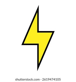 Vector de icono de relámpago. Señal de ilustración de energía eléctrica. Símbolo de energía o logotipo.