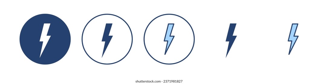 Vector de icono de relámpago. signo y símbolo eléctrico. icono de encendido. signo de energía