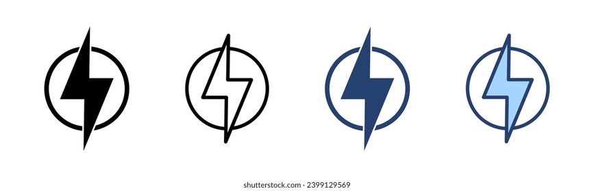 Blitzsymbol-Vektorgrafik. elektrisches Zeichen und Symbol. Leistungssymbol. Energiezeichen