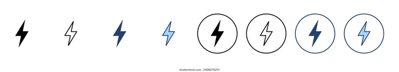 Blitzsymbol-Vektorgrafik. elektrisches Zeichen und Symbol. Leistungssymbol. Energiezeichen
