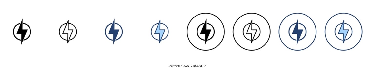 Blitzsymbol-Vektorgrafik. elektrisches Zeichen und Symbol. Leistungssymbol. Energiezeichen