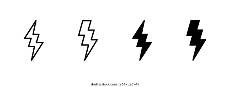 ícone de raio vetor. sinal elétrico e símbolo. ícone de energia. sinal de energia