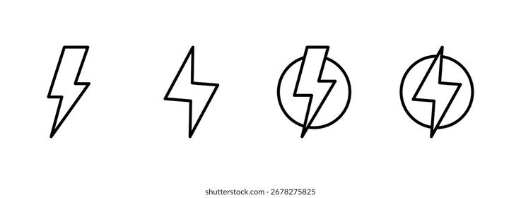 ícone de raio vetor. sinal elétrico e símbolo. ícone de energia. sinal de energia