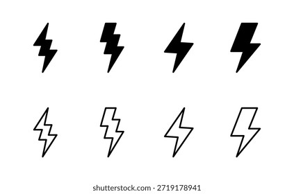Blitzsymbol, Vektor. elektrisches Zeichen und Symbol. Netzsymbol. Energiezeichen