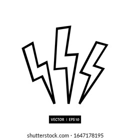 vector de icono de relámpago, 
plantilla de logotipo de la ilustración de icono de electricidad para muchos fines. Aislado sobre fondo blanco.