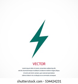 Lightning icon vector, flat design best vector icon