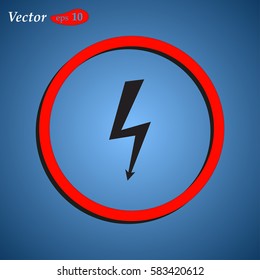 Lightning icon vector, flat design best vector icon