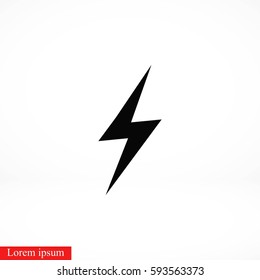 Lightning icon vector, flat design best vector icon