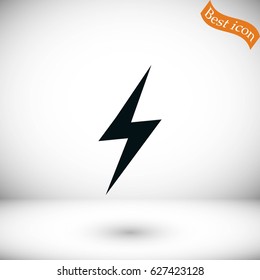 Lightning icon vector, flat design best vector icon