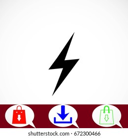 Lightning icon vector, flat design best vector icon