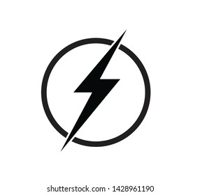 Abstract Logo Template Thunderbolt Circle Arrows Stock Vector (Royalty ...