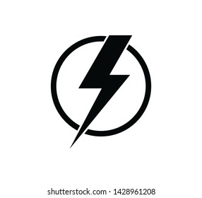 Lightning icon vector flat style illustration