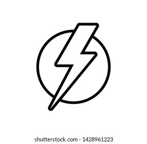 Lightning icon vector flat style illustration