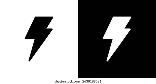 Lightning icon Vector in flat style. Collection silhouettes