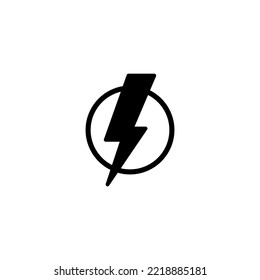 Ilustración vectorial de icono relámpago. signo y símbolo eléctrico. icono de encendido. signo de energía