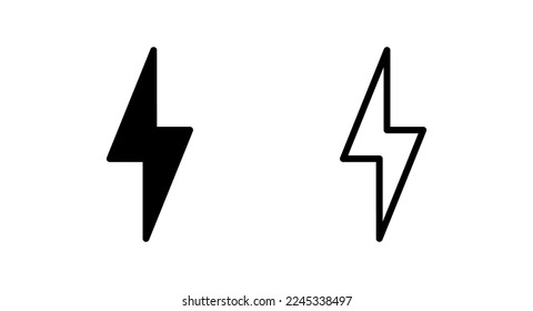 Blitzsymbol, Vektorgrafik. elektrisches Zeichen und Symbol. Leistungssymbol. Energiezeichen