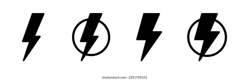 Blitzsymbol, Vektorgrafik. elektrisches Zeichen und Symbol. Leistungssymbol. Energiezeichen