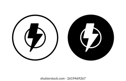 Ilustración vectorial del icono del relámpago. señal eléctrica y símbolo. icono de energía. señal de energía