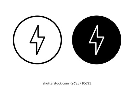 ícone de raio ilustração vetorial. sinal elétrico e símbolo. ícone de energia. sinal de energia