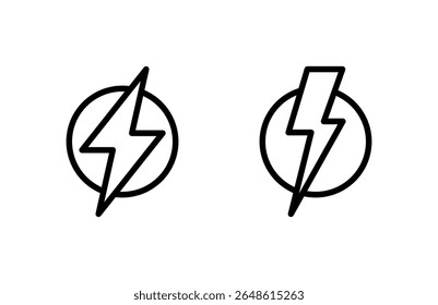 ícone de raio ilustração vetorial. sinal elétrico e símbolo. ícone de energia. sinal de energia