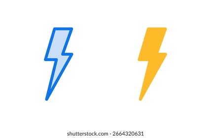 Ilustración vectorial del icono del relámpago. señal eléctrica y símbolo. icono de energía. señal de energía