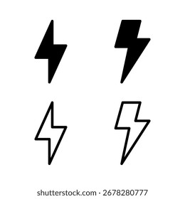 Ilustración vectorial del icono del relámpago. señal eléctrica y símbolo. icono de energía. señal de energía