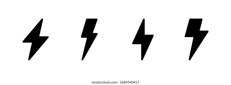 ícone de raio ilustração vetorial. sinal elétrico e símbolo. ícone de energia. sinal de energia