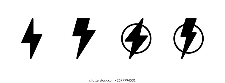 ícone de raio ilustração vetorial. sinal elétrico e símbolo. ícone de energia. sinal de energia
