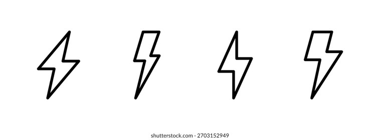 ícone de raio ilustração vetorial. sinal elétrico e símbolo. ícone de energia. sinal de energia