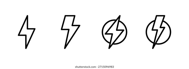Blitzsymbol, Vektorgrafik. elektrisches Zeichen und Symbol. Netzsymbol. Energiezeichen