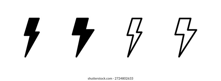 Ilustración vectorial del icono del relámpago. señal eléctrica y símbolo. icono de energía. señal de energía