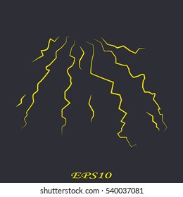 Lightning icon, vector illustration EPS 10
