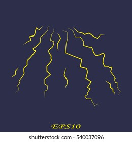 Lightning icon, vector illustration EPS 10