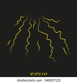 Lightning icon, vector illustration EPS 10