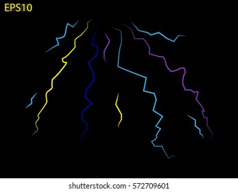 Lightning icon, vector illustration eps10